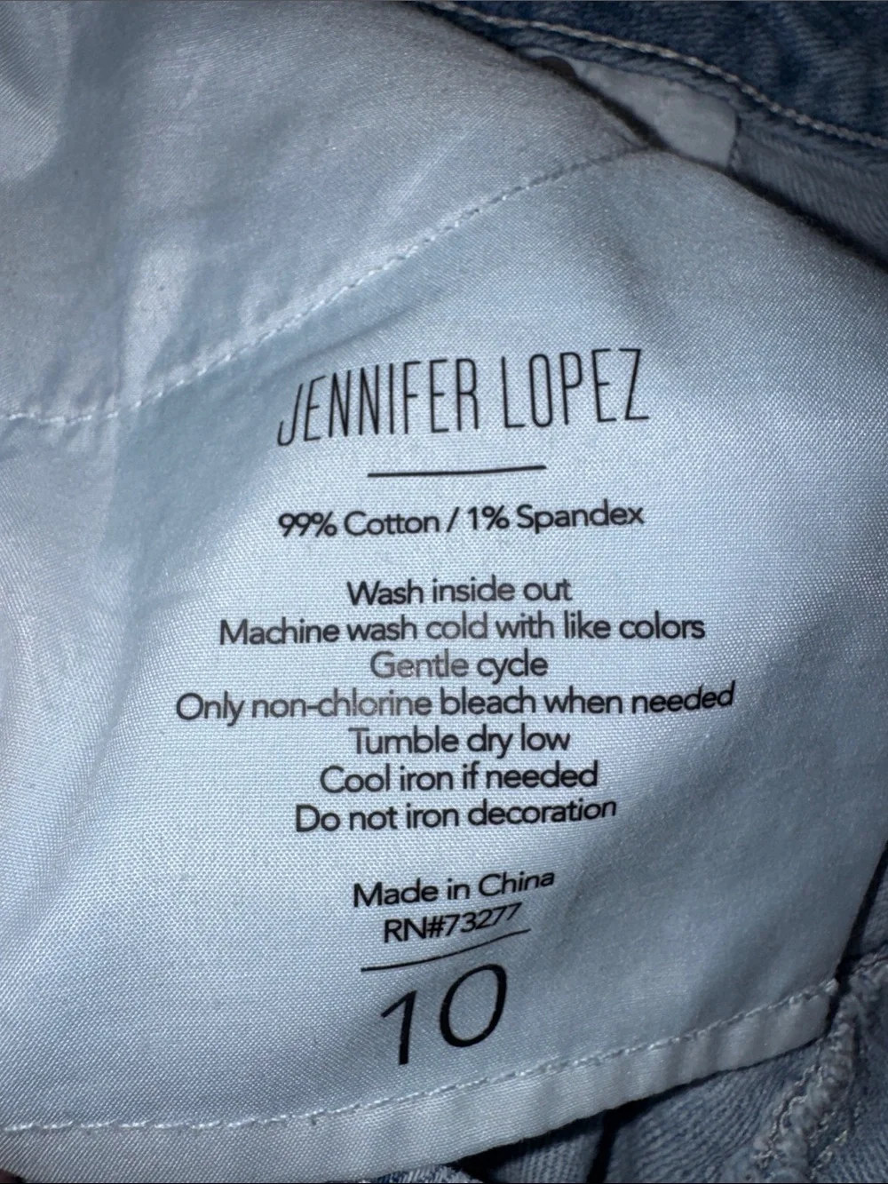 Jennifer Lopez Washed Blue Denim Cutoff Shorts
